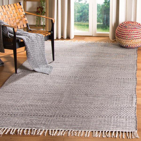 Dakota Fields Bester Striped Handmade Flatweave Cotton Area Rug in